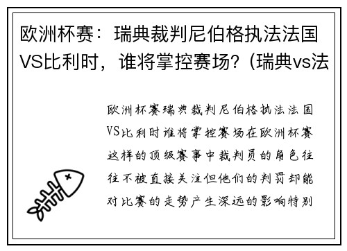 欧洲杯赛：瑞典裁判尼伯格执法法国VS比利时，谁将掌控赛场？(瑞典vs法国 86分逆转)