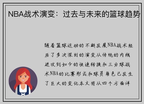 NBA战术演变：过去与未来的篮球趋势